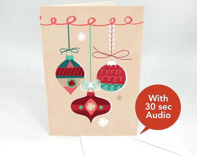 Recordable Audio Christmas Cards - Christmas Bauble - With 30 Seconds Audio