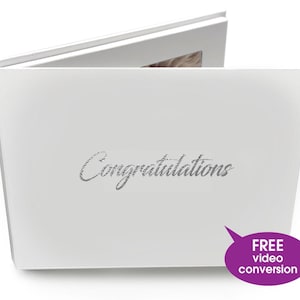 Unique Personalized 7&quot; IPS Hard Back Video Cards - Congratulations - 4GB Memory. Upload Your Own Video.
