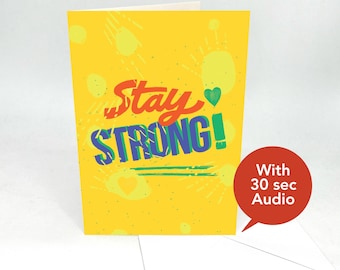 Recordable Audio Sympathy & Thinking of You Cards - Stay Strong - With 30 Seconds Audio