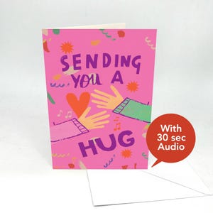 Opneembare audio Sympathy & Thinking of You-kaarten - stuur me een knuffel - met 30 seconden audio