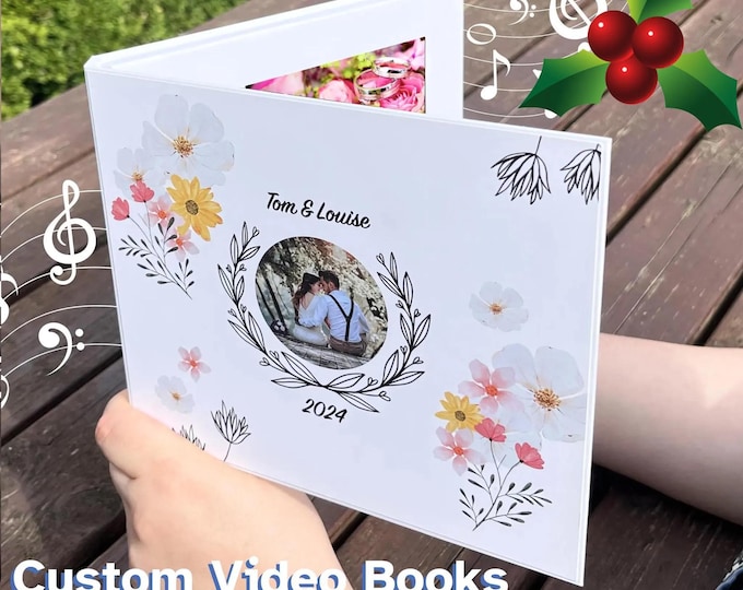 Personalized Video Album: 7" IPS Hardback Video and Photo Book, 4GB memory