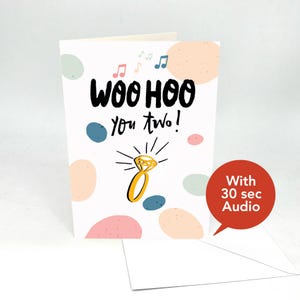 Biglietti d'auguri per matrimonio con audio registrabile - Woo Hoo You Two - Con audio di 30 secondi
