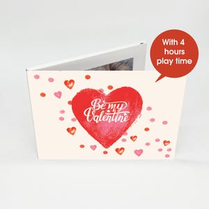 Einzigartiges personalisiertes Valentinstagsgeschenk - 17,8 cm (7 ") Videobuch - Be My Valentine Cover - 4 GB Speicher - Teilen Sie Urlaubsbotschaften!