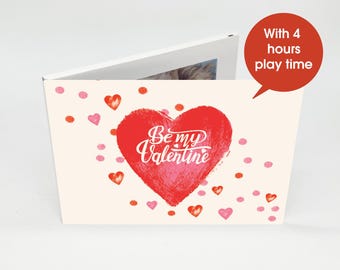 Unique Personalized Valentine Gift - 7" Video Book - Be My Valentine Cover - 4GB Memory Storage - Share Holiday Messages!