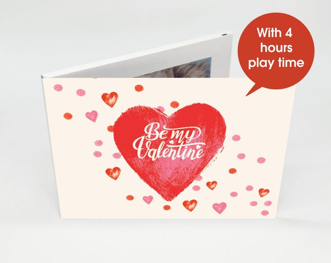Unique Personalized Valentine Gift - 7" Video Book - Be My Valentine Cover - 4GB Memory Storage - Share Holiday Messages!