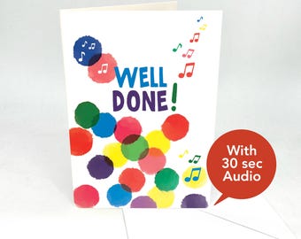 Recordable Congratulations Audio Cards - Well Done - With 30 Seconds Audio