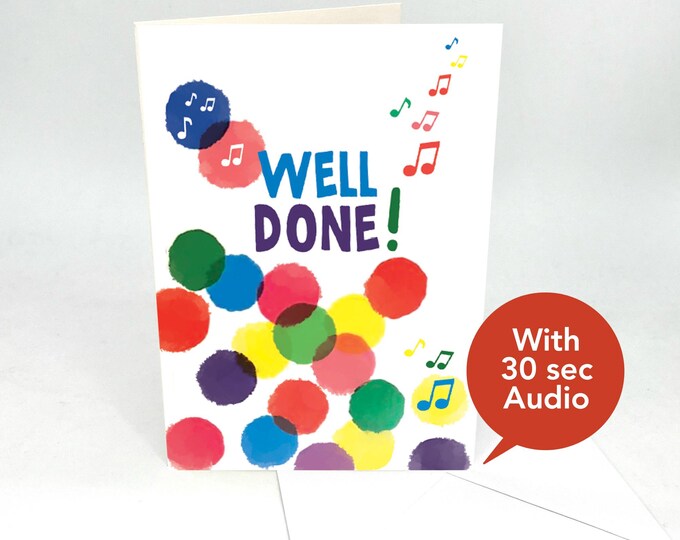 Recordable Congratulations Audio Cards - Well Done - With 30 Seconds Audio