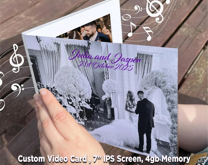 Personalised 7" Video Book. Custom Printed Cover. 4GB / 4HR Memory. Free conversion & help service.