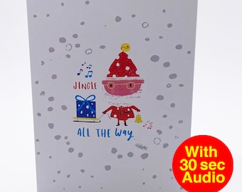 Recordable Audio Christmas Cards - Cute - With 30 second Audio