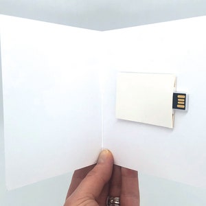 Biglietti di auguri USB - Fai da te - Biglietto di auguri bianco con scheda USB da 1 GB