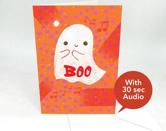 Recordable Audio Halloween Cards - Boo - With 30 Seconds Audio