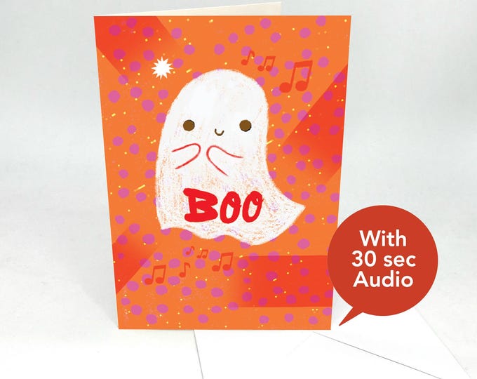 Recordable Audio Halloween Cards - Boo - With 30 Seconds Audio