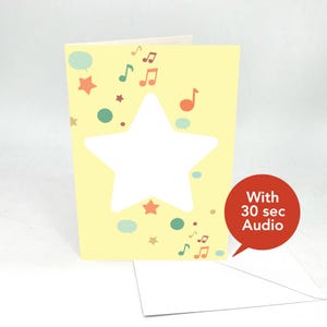 Cartões de saudação com áudio gravável - Fancy Star - com áudio de 30 segundos