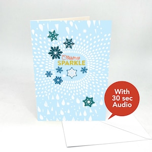Cartões de Natal com áudio gravável - Brilho de Natal - Com 30 segundos de áudio
