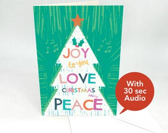 Joy, Love, Peace Recordable Christmas Card: Personalized 30 Second Message