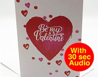 Recordable Audio Love Cards - Valentine Heart - AB2242 -  With 30 second Audio