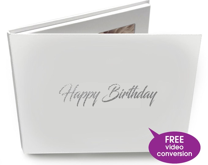 Unique Personalized 7" Hard Back Video Cards - Happy Birthday - Share Your Holiday Message - 4GB Memory. Upload Your Own Video.