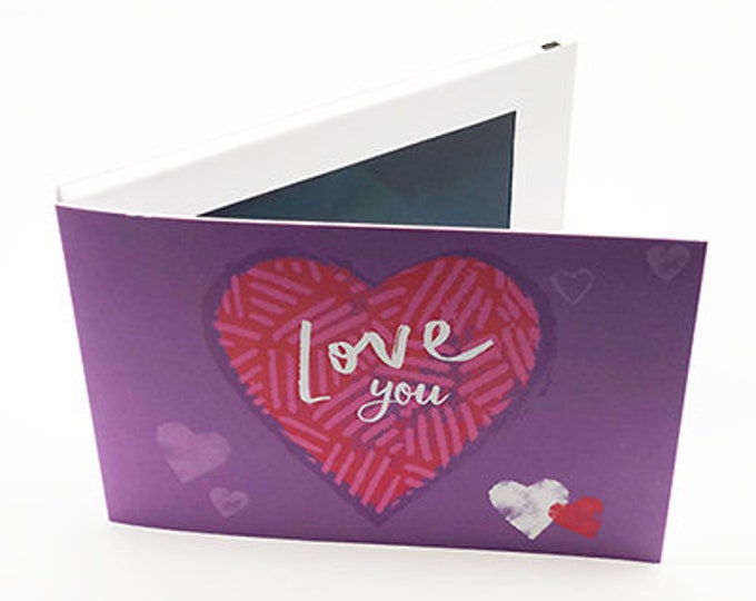 Recordable 7" Video Love You Cards - Love You Heart  - With 256mb memory - VL73