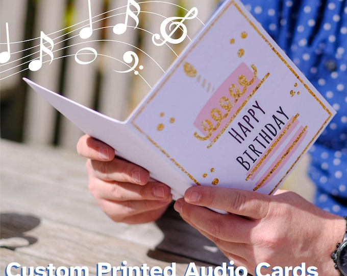 Personalized Audio Card - Record Your Own, Custom Printed - 30 Seconds Audio
