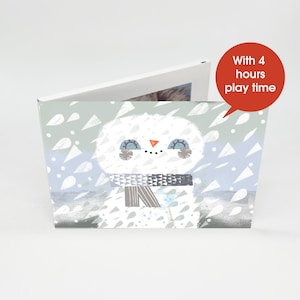 Uniek gepersonaliseerd kerstcadeau - 7" videoboek - omslag kerstsneeuwpop - 4 GB geheugenopslag - deel vakantieberichten!