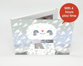 Unique Personalized Christmas Gift - 7" IPS Video Book - Christmas Snowman Cover - 4GB Memory Storage - Share Holiday Messages!