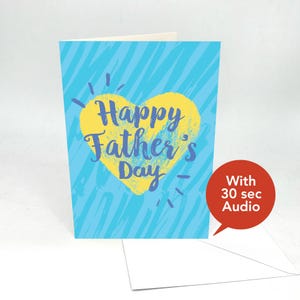 Tarjetas del Día del Padre con audio grabable - Tarjeta de felicitación del Día del Padre - Corazón - Con audio de 30 segundos