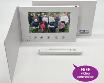 Recordable Video Greeting Card - Soft Back - 7" IPS HD Screen - Blank or Custom Printed - 4GB (4 hour playtime)