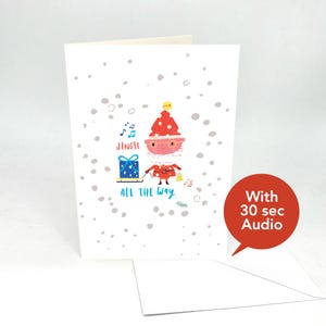 Cartões de Natal com áudio gravável - Papai Noel fofo - com áudio de 30 segundos