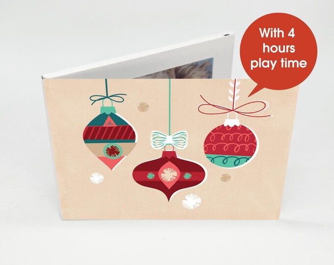 Unique Christmas Gift - 7" IPS Video Cards - Christmas Bauble Cover - 4GB Memory Storage - Share Holiday Messages!