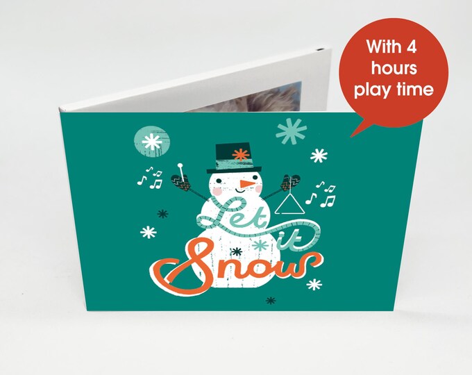 Unique Personalized Christmas Gift - 7" Video Book - Let It SNow Cover - 4GB Memory Storage - Share Holiday Messages!