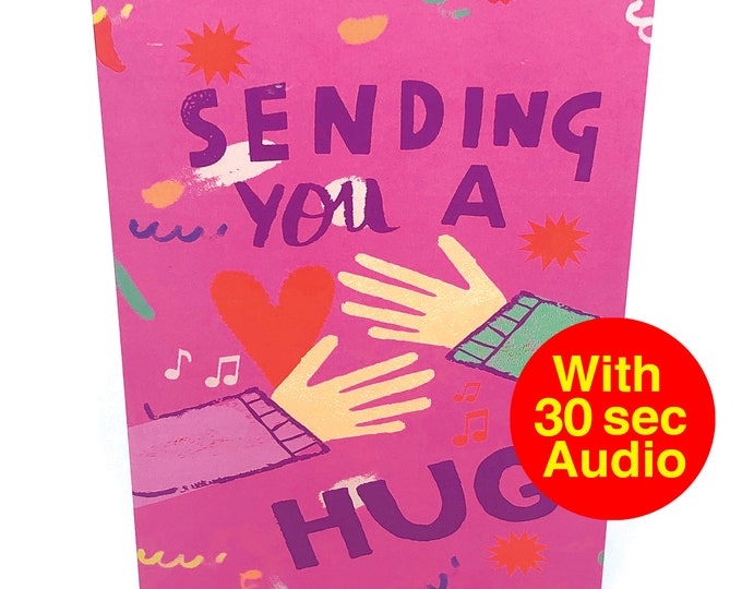 Recordable Cards - Send A Hug - AS2215 - With 30 second Audio