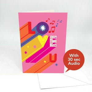 Recordable Audio Love Cards - LOVE U - With 30 Seconds Audio