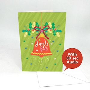 Tarjetas navideñas con audio grabable - Cascabeles - Con audio de 30 segundos