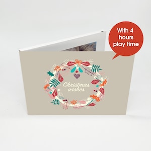 Uniek gepersonaliseerd kerstcadeau - 7" videoboek - kerstkransomslag - 4 GB geheugenopslag - deel vakantieberichten!
