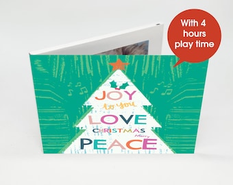 Unique Personalized Christmas Gift - 7" Video Book - Christmas Tree Cover - 4GB Memory Storage - Share Holiday Messages!