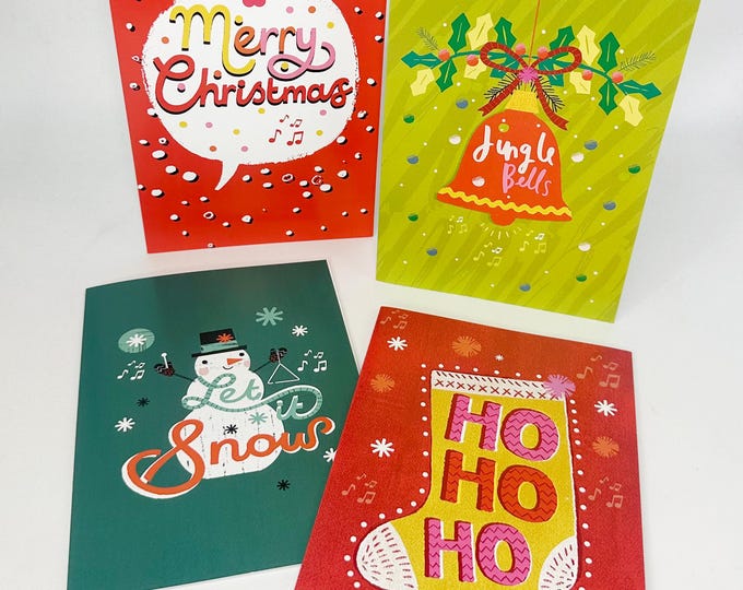 Recordable Audio Christmas Cards - 4 Pack - 30 Second Message