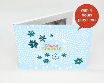 Unique Personalized Christmas Gift - 7" Video Book - Christmas Sparkle Cover - 4GB Memory Storage - Share Holiday Messages!