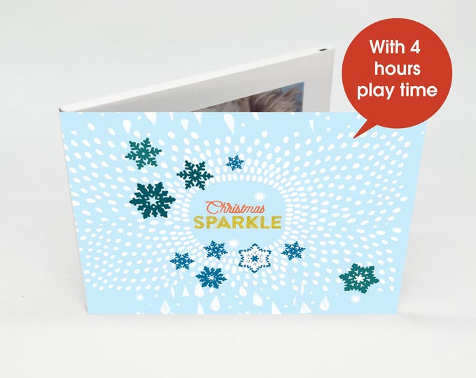 Unique Personalized Christmas Gift - 7" IPS Video Book - Christmas Sparkle Cover - 4GB Memory Storage - Share Holiday Messages!