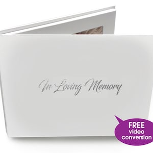 Schede video personalizzate esclusive da 7" con retro rigido - In Loving Memory - Perfette per commemorazioni - Memoria da 4 GB. Carica il tuo video.