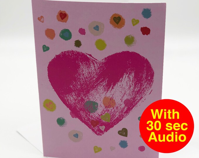 Recordable Audio Love Cards - Heart Confetti - AL2237 - With 30 second Audio