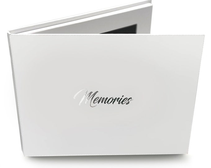 Personalised Video Memory Books With 'Memories' Silver Foil, 7" Video & Image Brochure, A5+ Hard Backed, Upload Your Own, 4GB memory