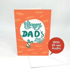 Biglietti d'auguri audio registrabili per la festa del papà - Buona festa del papà - Con audio di 30 secondi
