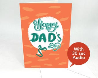 Recordable Audio Father's Day Cards - Happy Dad's Day - With 30 Seconds Audio