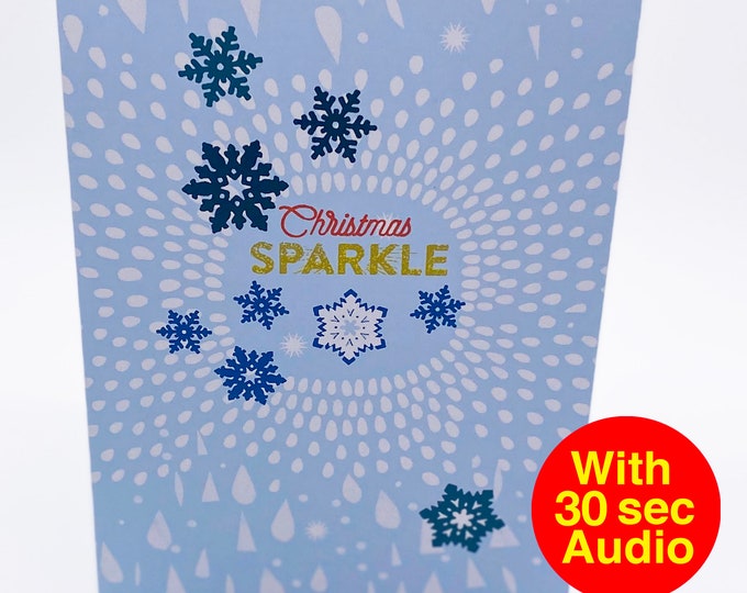 Recordable Audio Christmas Cards - Sparkle - With 30 second Audio