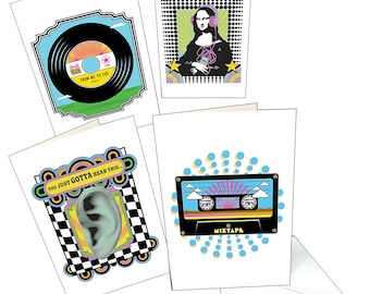 Recordable Audio Greeting Cards - Speakeasies - 4 PACK - With 30 Seconds Audio
