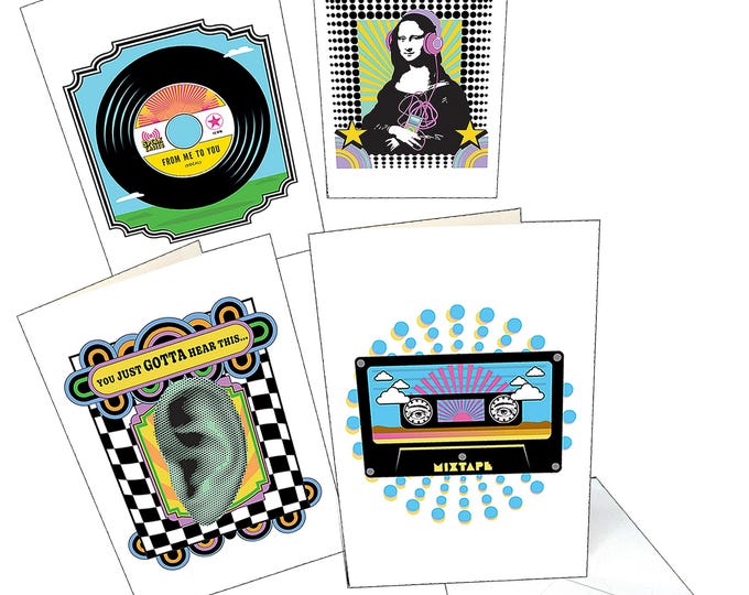 Recordable Audio Greeting Cards - Speakeasies - 4 PACK - With 30 Seconds Audio