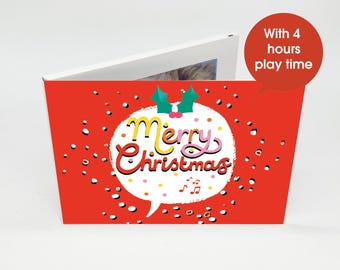 Unique Personalized Christmas Gift - 7" Video Book - Christmas Speech Cover - 4GB Memory Storage - Share Holiday Messages!
