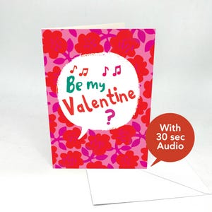 Opneembare audio-valentijnskaarten - Be My Valentine - Valentijnskaarttoespraak - met 30 seconden audio