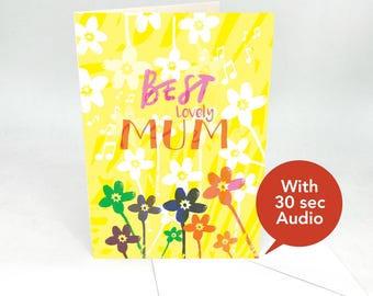 Recordable Audio Cards - Best Mum Greeting Cards -  With 30 second Audio