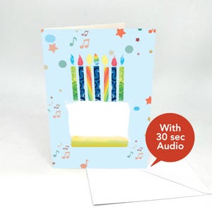 Cartões de aniversário com áudio gravável - Fancy Cake - com áudio de 30 segundos
